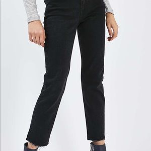Topshop Raw Hem Straight Jeans